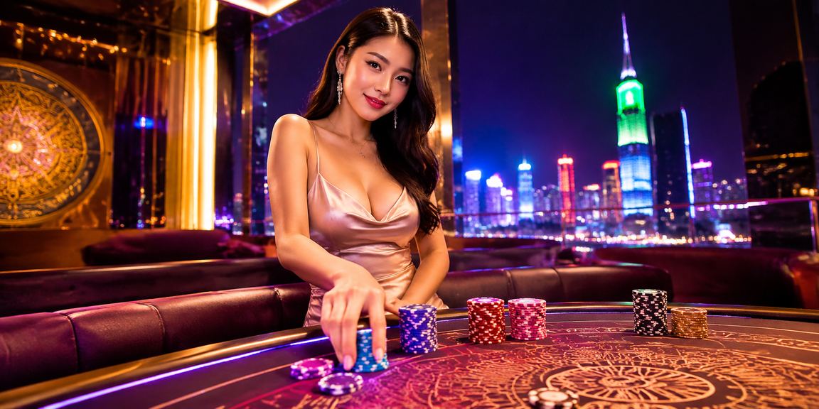 Màn hình neon giải trí casino tại TP. Hồ Chí Minh phong cách đêm đô thị