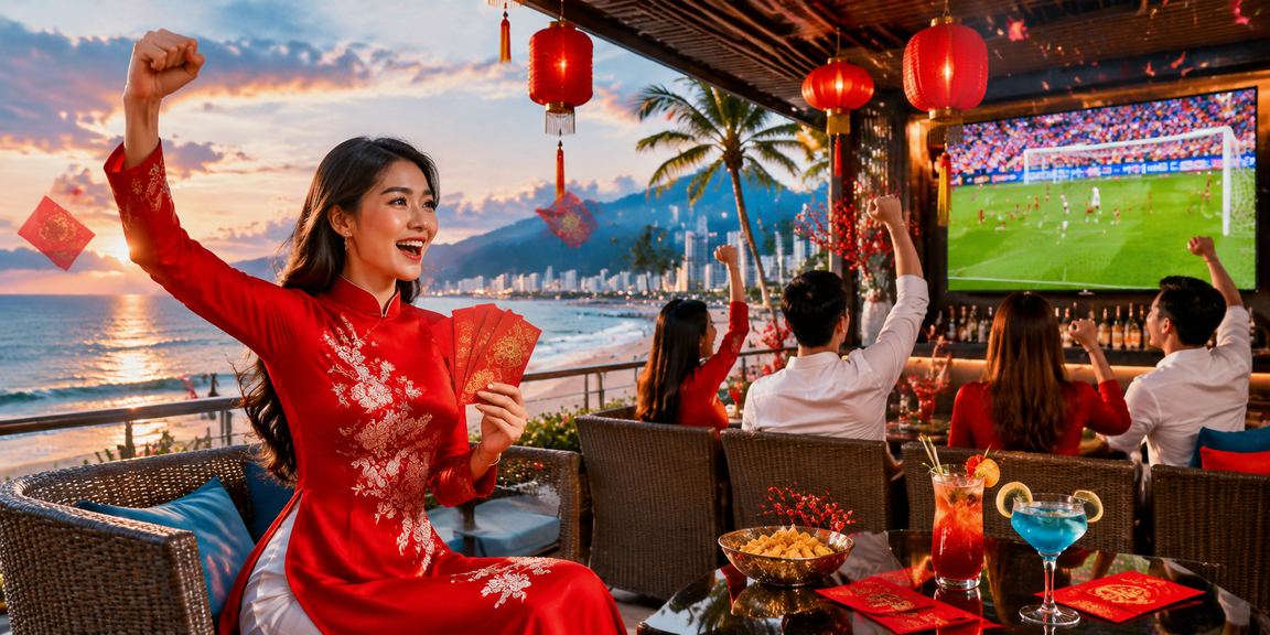 Người dùng tại Nha Trang kiểm tra điều khoản và nhận phong bì thưởng trên ứng dụng di động